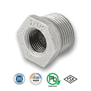 1 1/2" x 1" Galvanised Reducing Bush Tube/Pipe Fitting EN10242