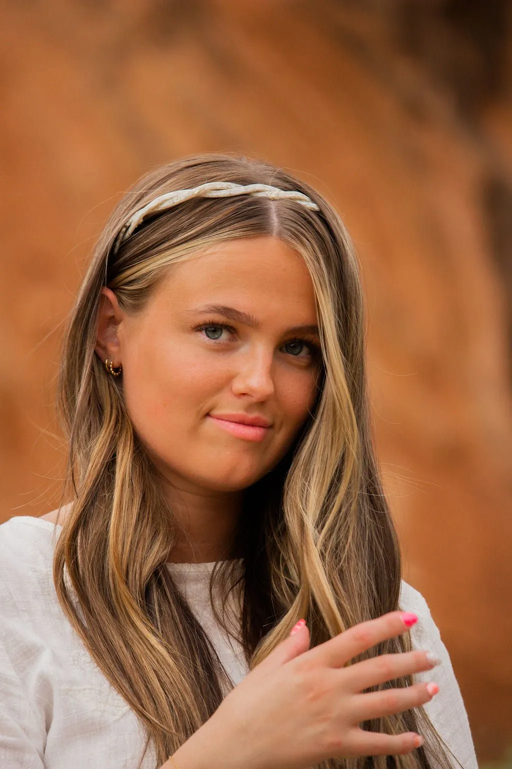 Cream Acetate Braided Headband Andi