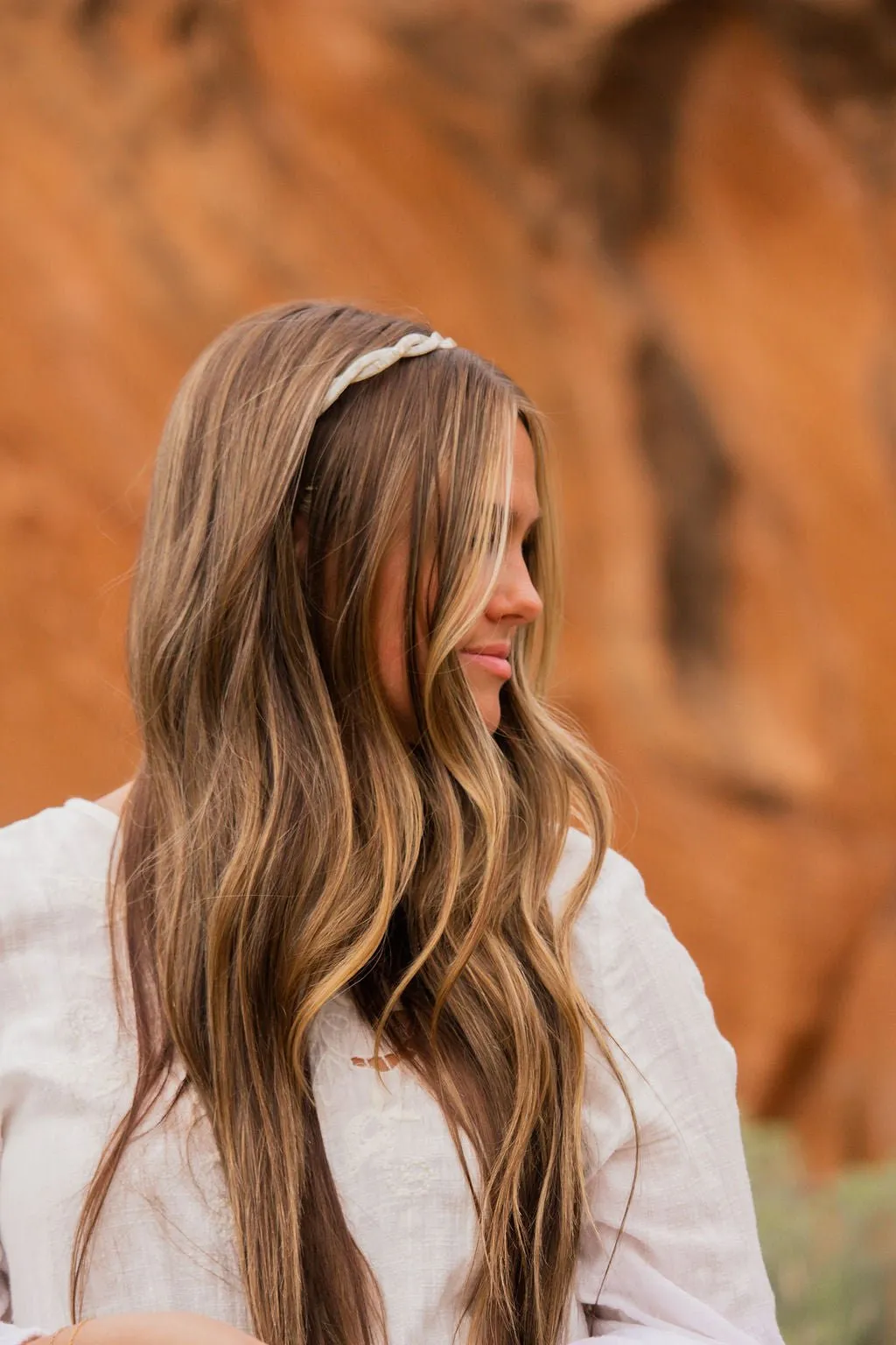 Cream Acetate Braided Headband Andi