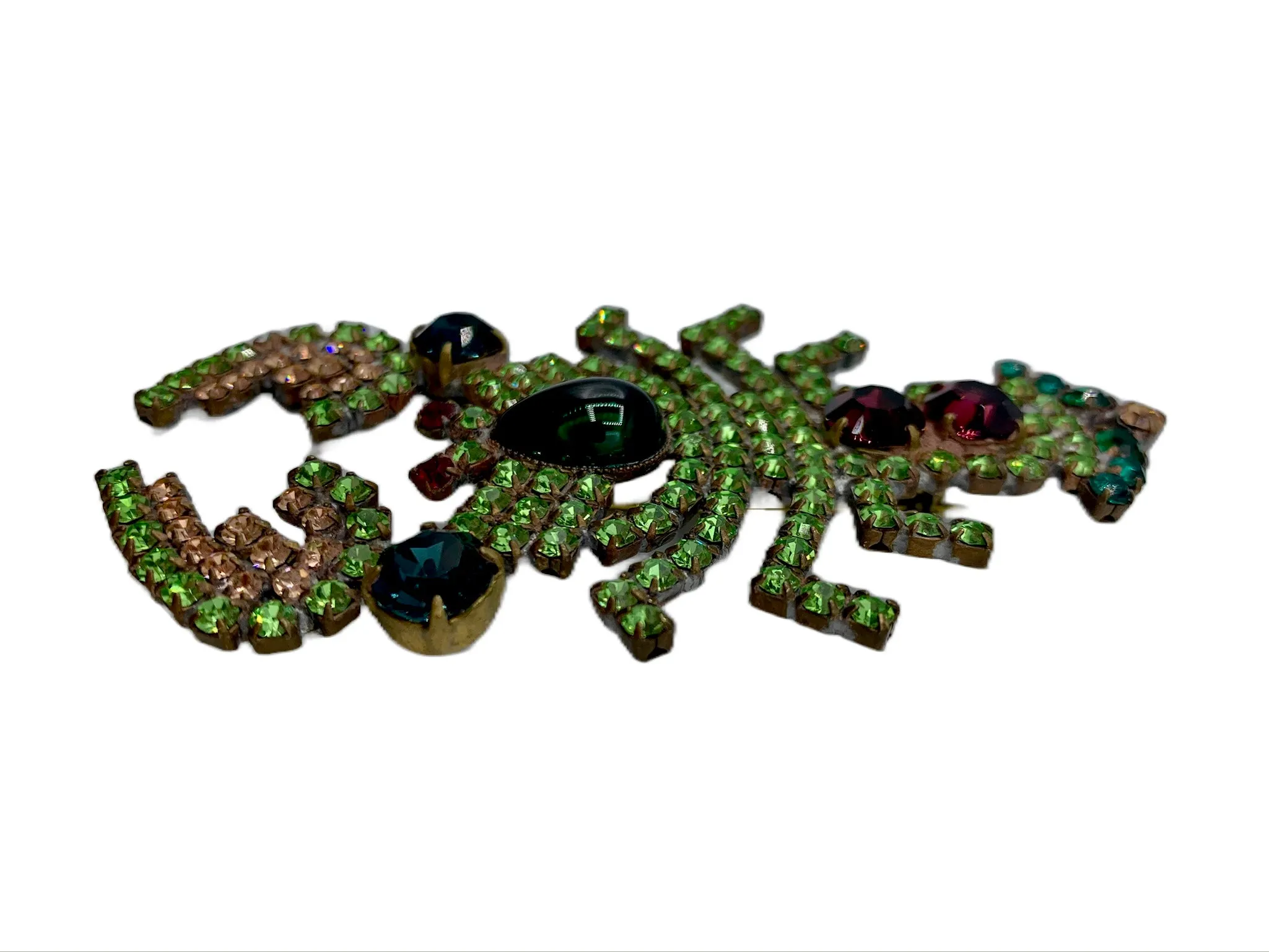 Czech Crystal Multi-Color Lobster Brooch