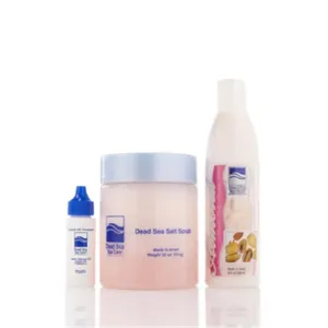 Dead Sea Spa Care DEADSEA-68 32 oz Almond Dry Salt Scrub&#44; 8 oz Almond Lotion&#44; Cuticle Oil Treatment