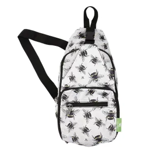 Eco Chic Lightweight Foldable Crossbody Bag Grey Bumble Bee