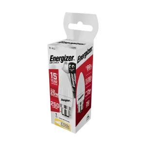 Energizer LED Candle Opal BC/B22 Warm White 250lm 25W