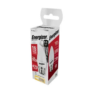 Energizer LED Candle Opal BC/B22 Warm White 470lm 40W