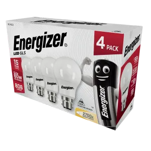Energizer LED GLS Opal BC/B22 Warm White 4-Pack