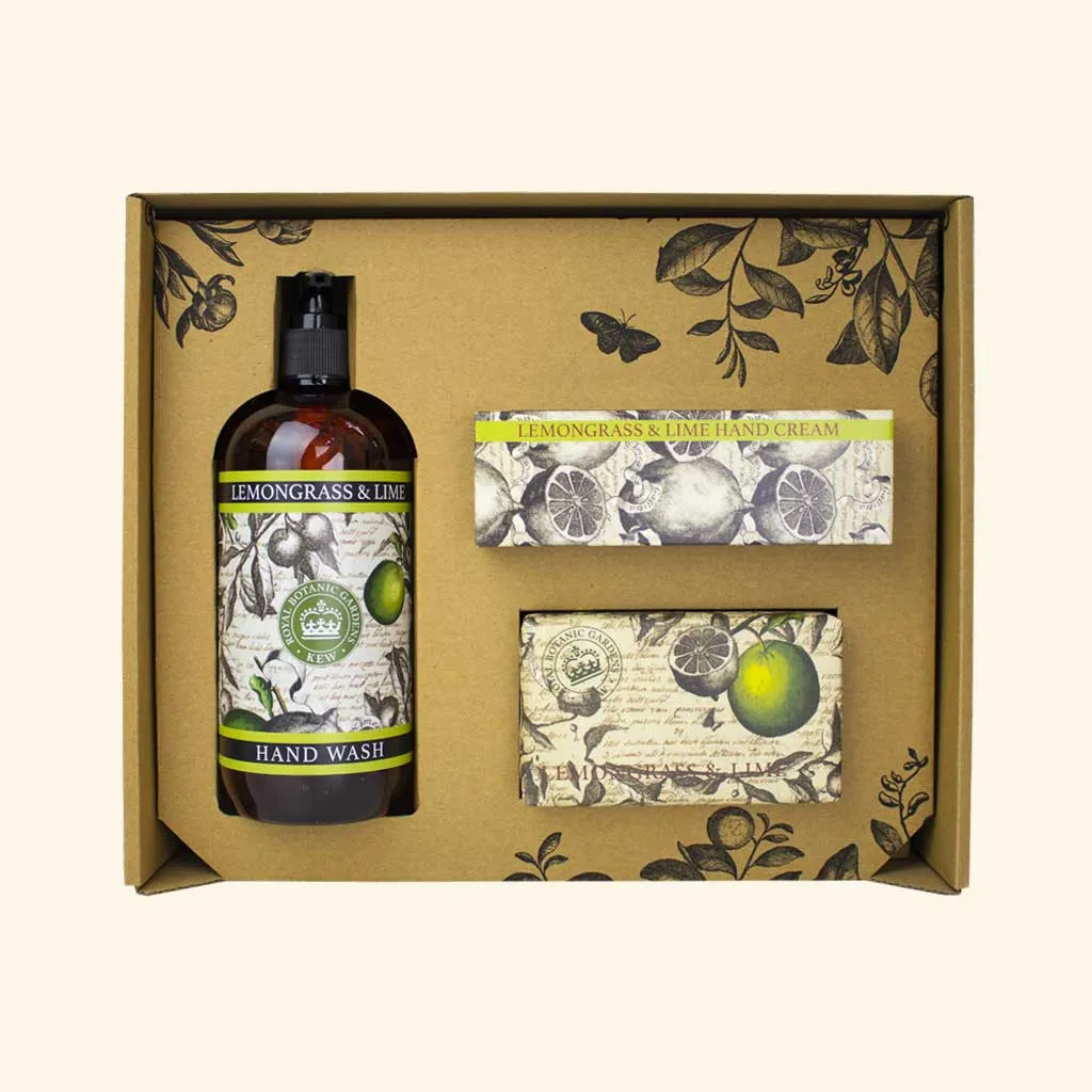 English Soap Company Kew Gardens Lemongrass & Lime Essential Hand Care Gift Box