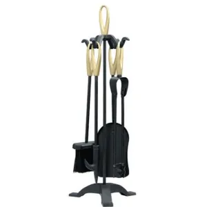 Fireside Black/Brass Loop Top Companion FPCS2