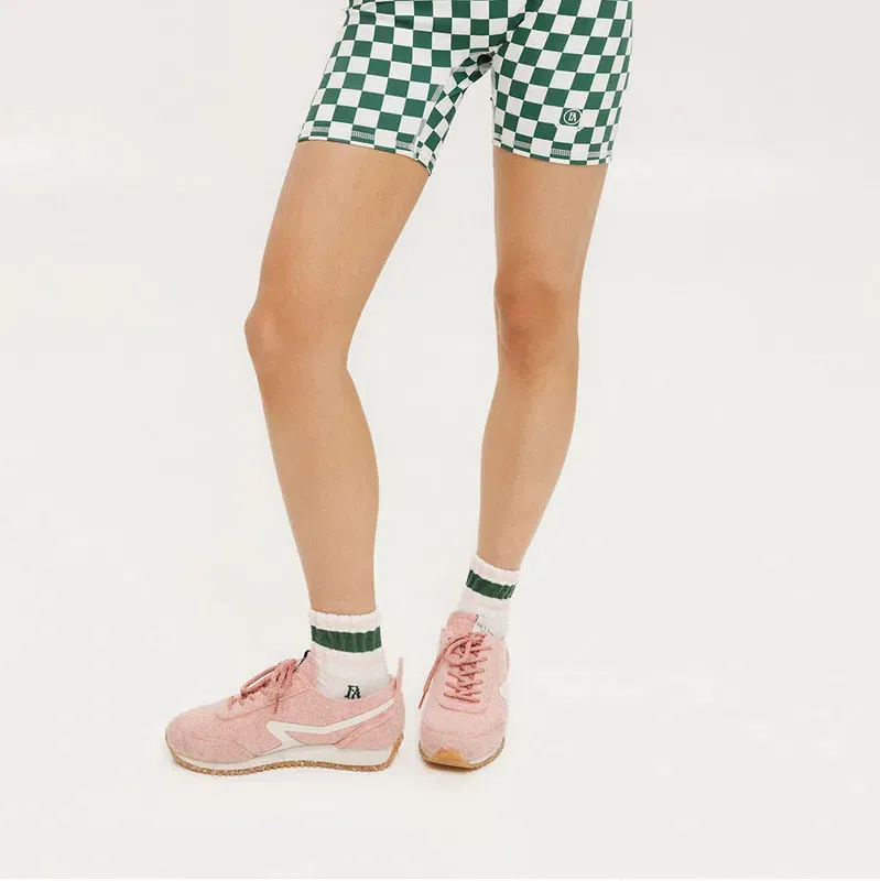 Fore All Retro Ankle Socks - Pink/Green