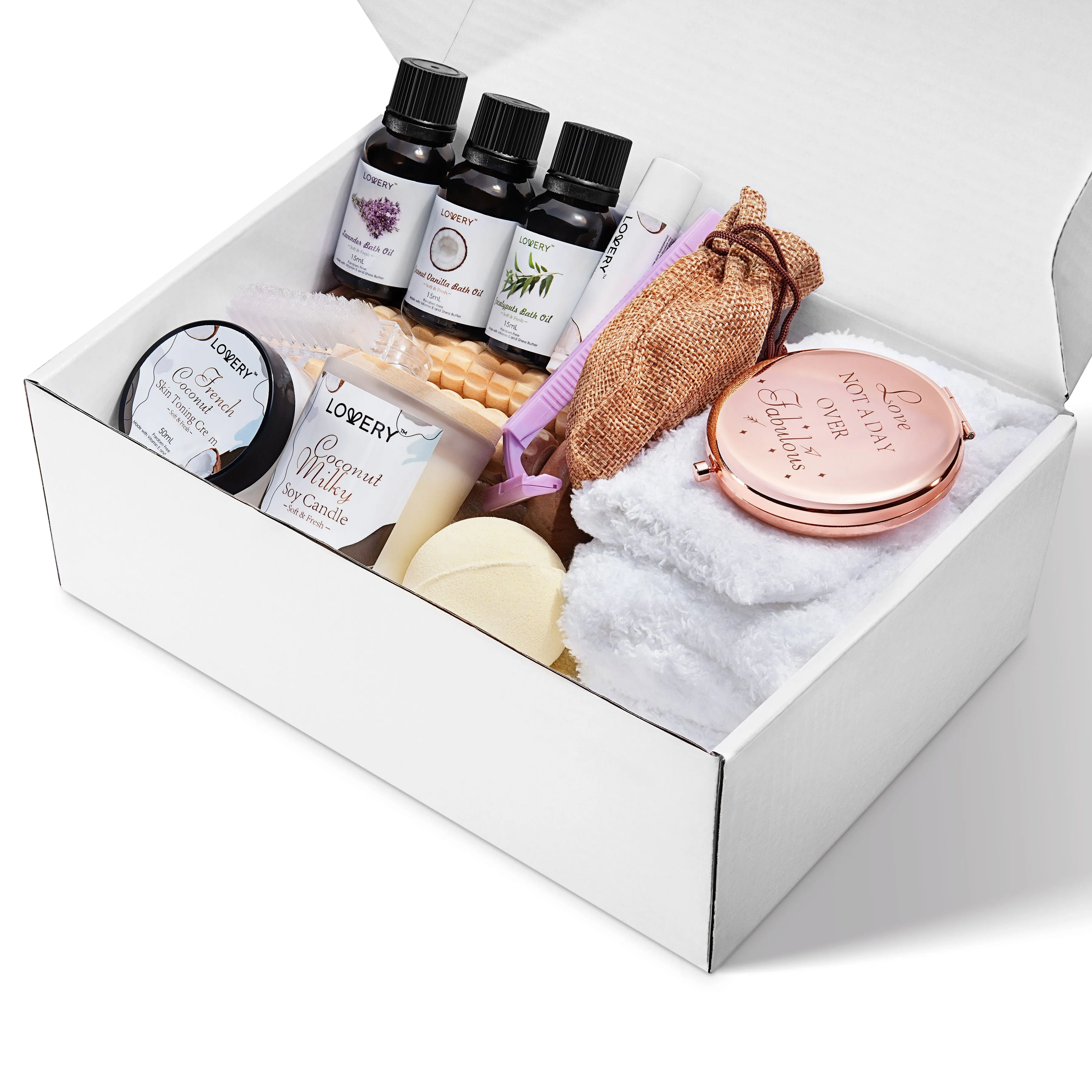 French Coconut Aromatherapy Handmade Gift Box, 20 Piece