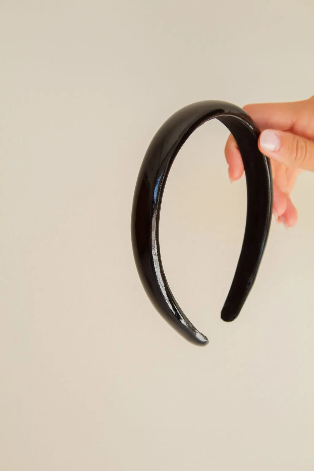 Glossy Leather Headband Andi