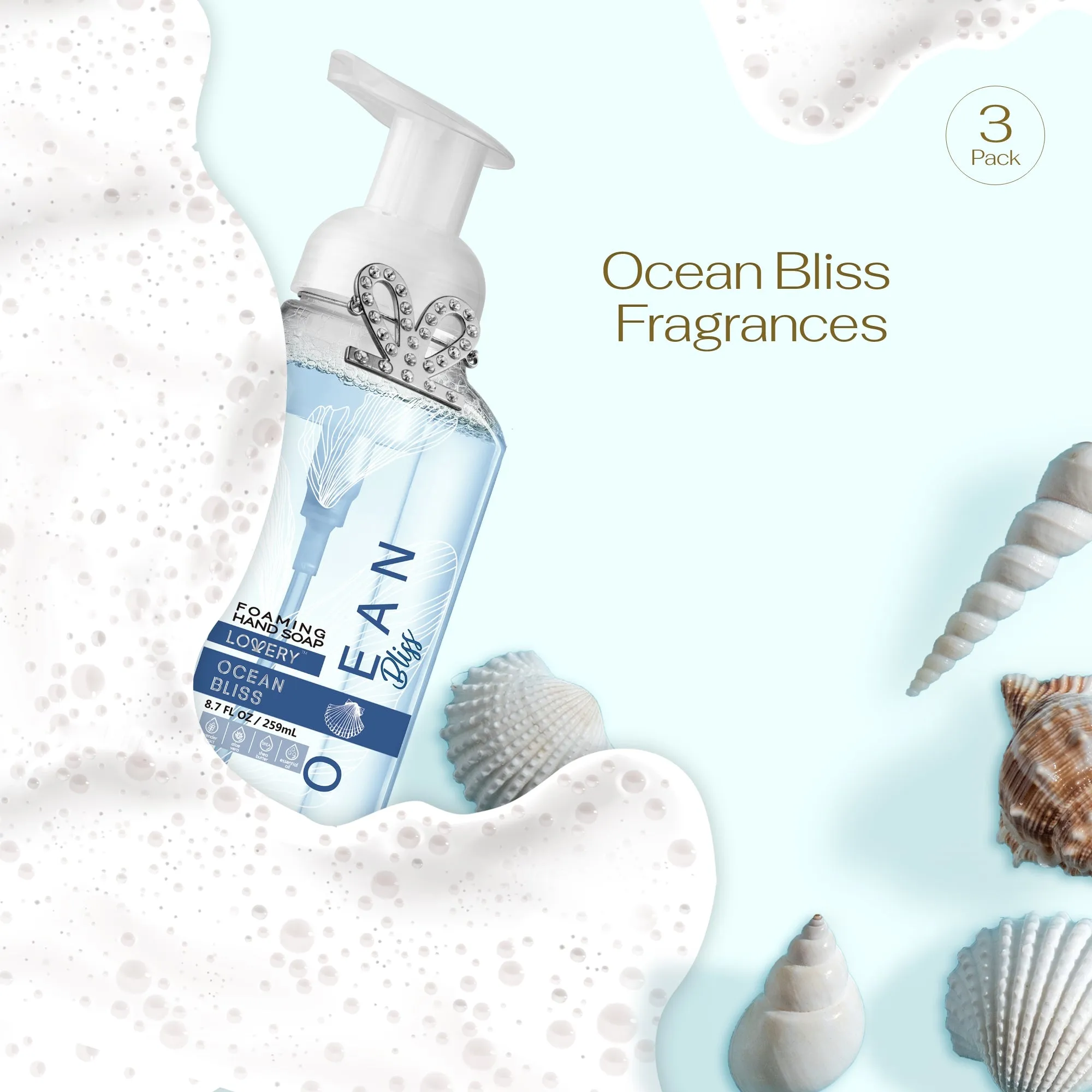 Lovery Foaming Hand Soap - Pack of 3 - Ocean Bliss Fragrance