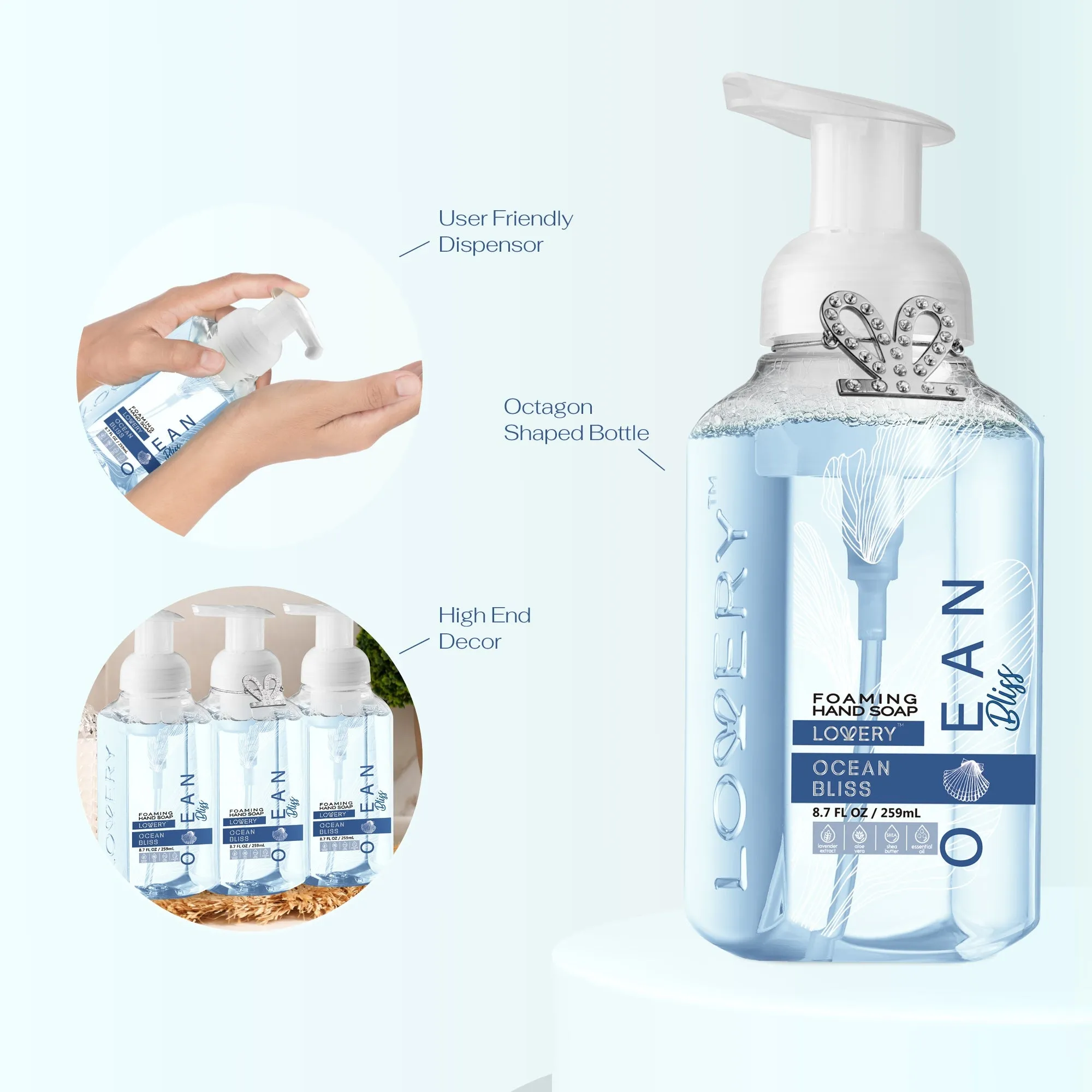 Lovery Foaming Hand Soap - Pack of 3 - Ocean Bliss Fragrance