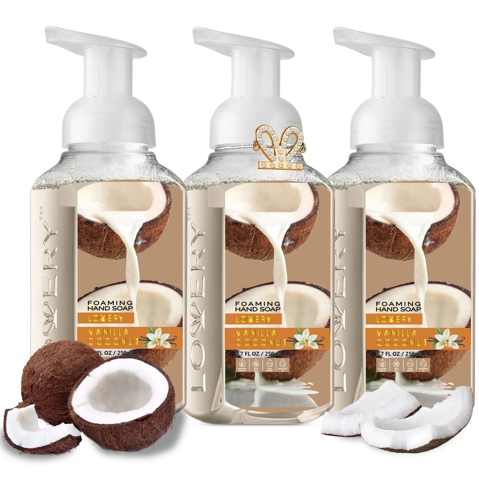 Lovery Foaming Hand Soap - Pack of 3 - Vanilla Coconut Scent