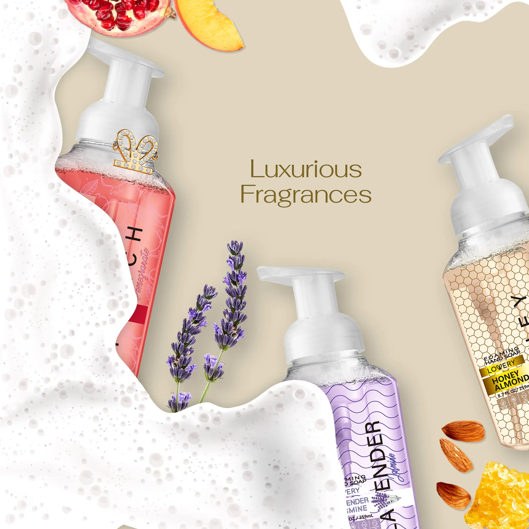 Lovery Foaming Hand Soap - Pack of 3 with Free Swarovski Bracelet