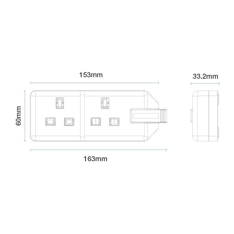 Masterplug Heavy-Duty Trailing Double Socket