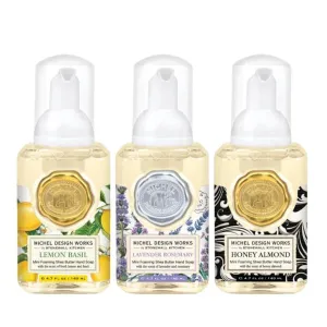 Michel Design Works Mini Foaming Hand Soap Set  Lavender Rosemary/ Lemon Basil/Honey Almond