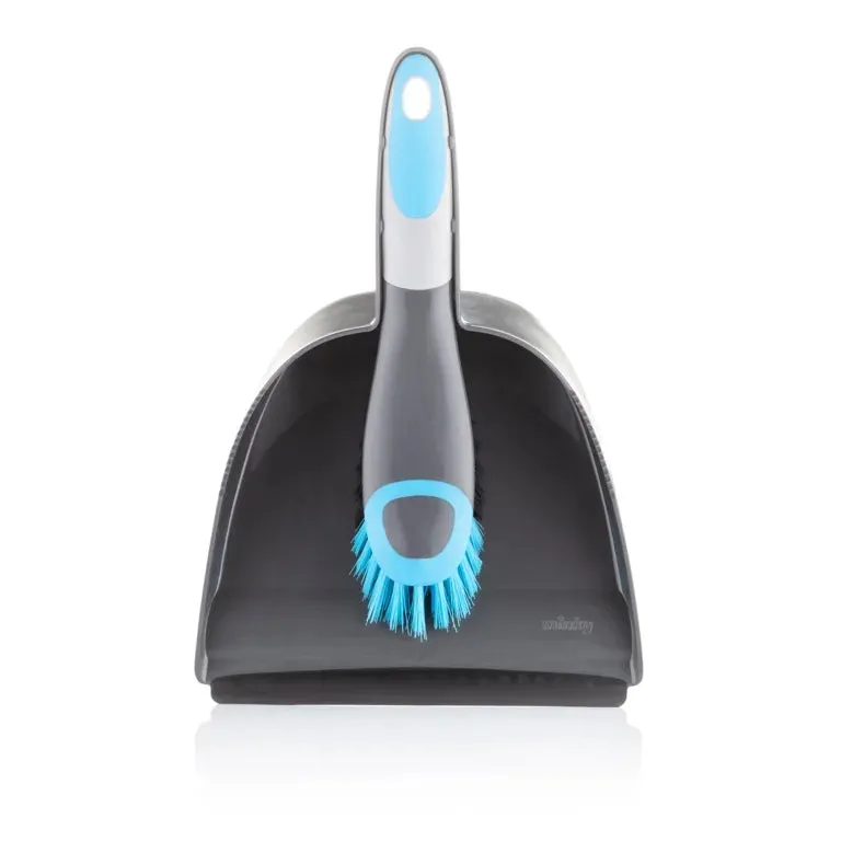 Minky Dustpan & Brush - Blue/Grey