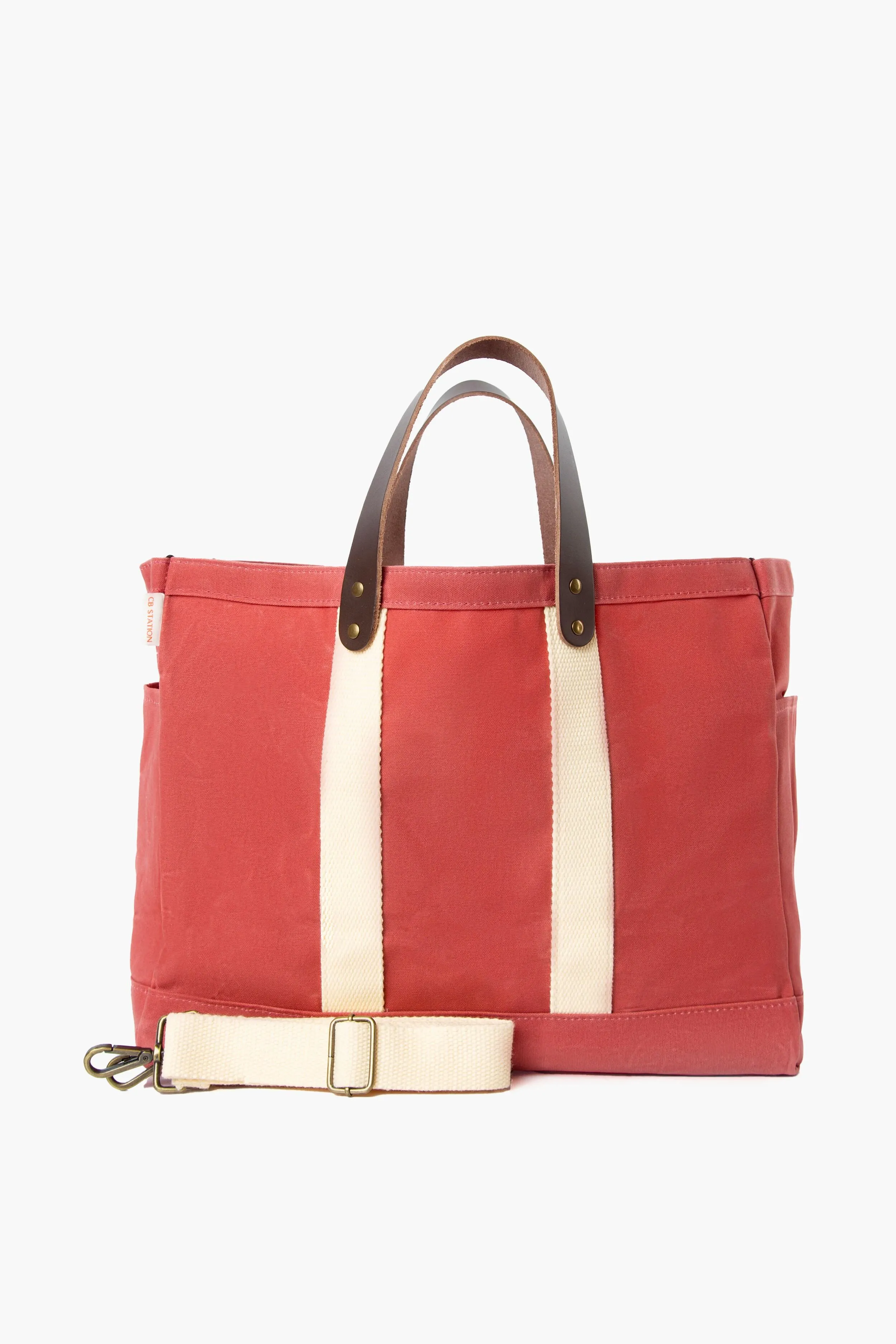 Nautical Red Waxed Commuter Tote