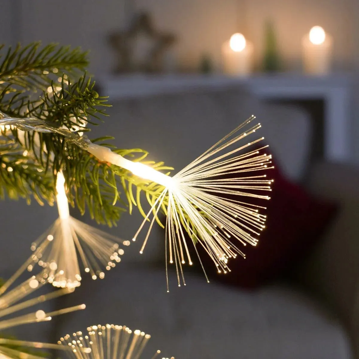 Noma Plug In Fibre Optic Stardust Fairy Lights 4.2m
