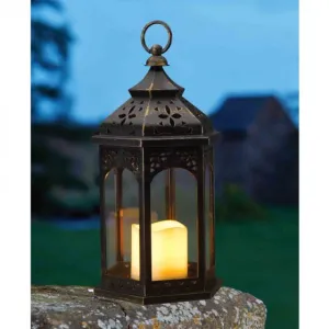 Outside In Moroccan Battery Lantern 33cm x 18cm