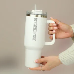 Personalised 40oz White Travel Cup (MRK-iD)