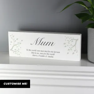 Personalised Branches Wooden Block Sign (MRK-iD)