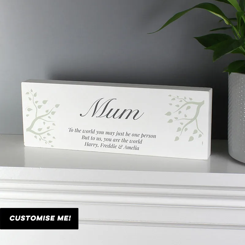 Personalised Branches Wooden Block Sign (MRK-iD)