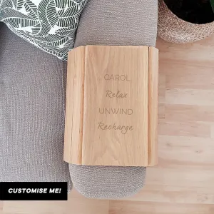 Personalised Free Text Wooden Sofa Tray (MRK-iD)