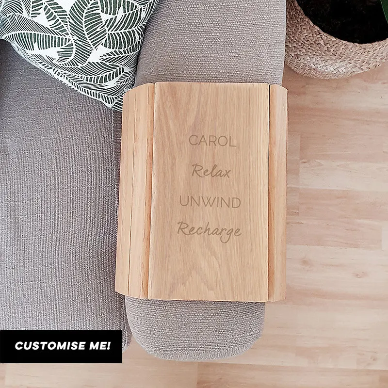 Personalised Free Text Wooden Sofa Tray (MRK-iD)