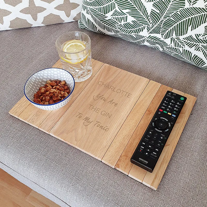Personalised Free Text Wooden Sofa Tray (MRK-iD)