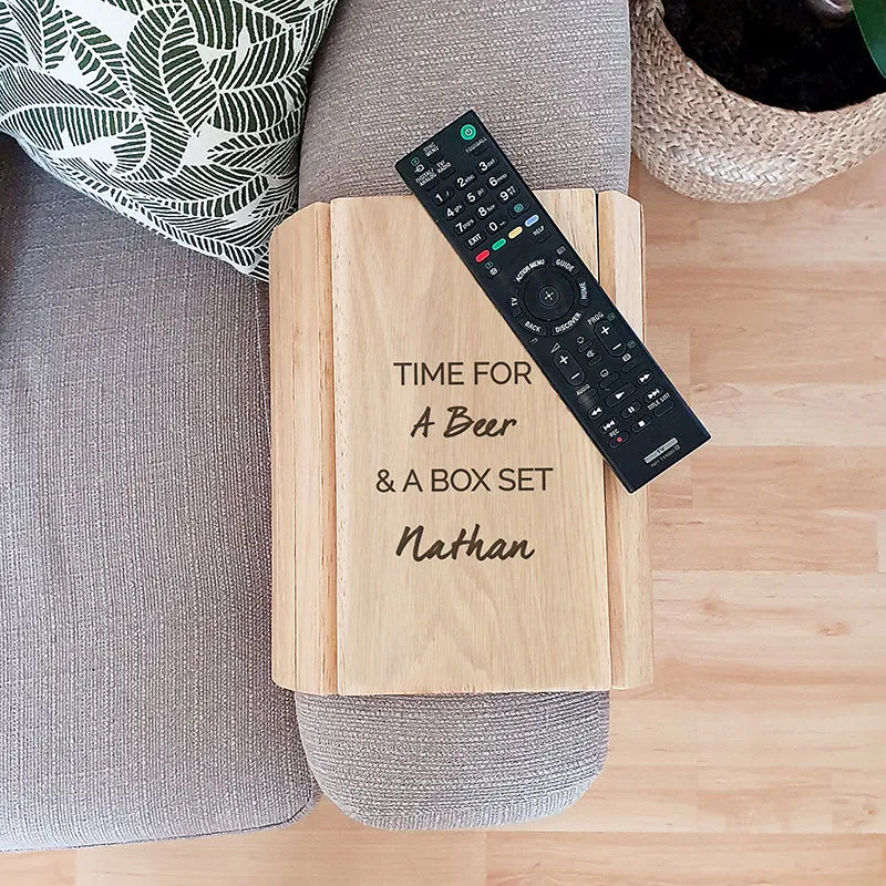 Personalised Free Text Wooden Sofa Tray (MRK-iD)