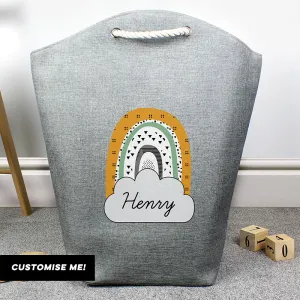 Personalised Mustard & Green Rainbow Storage Bag  (MRK-iD)