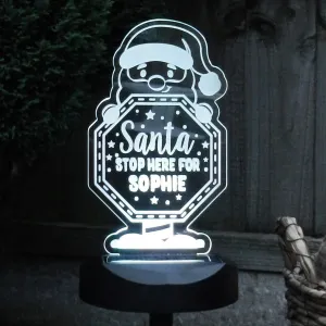 Personalised Santa Stop Here Sign Outdoor Solar Light (MRK-iD)