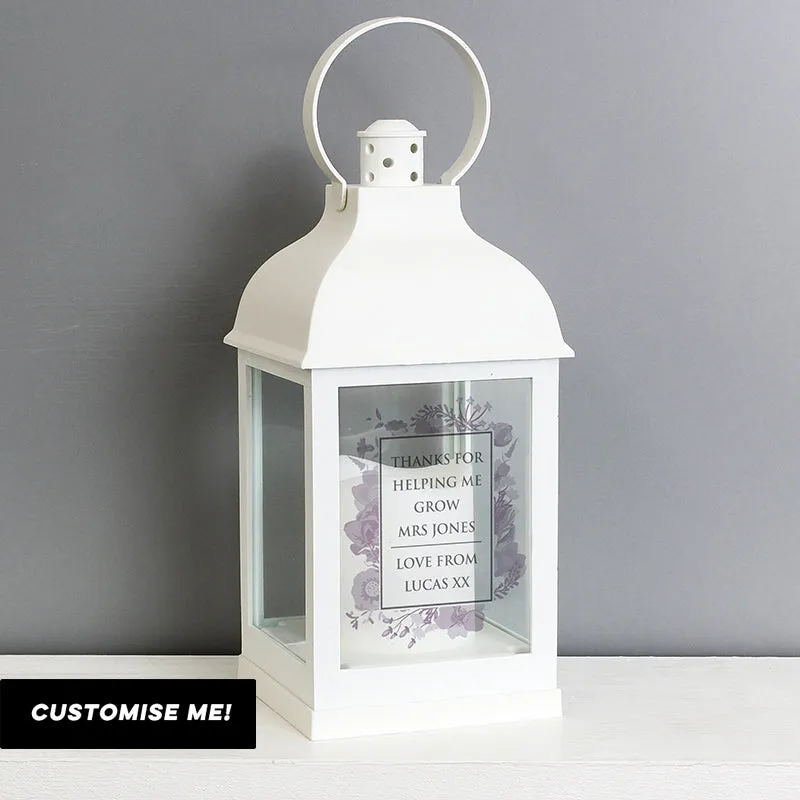 Personalised Soft Watercolour White Lantern (MRK-iD)