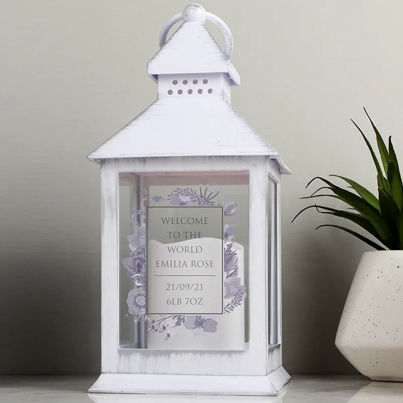 Personalised Soft Watercolour White Lantern (MRK-iD)