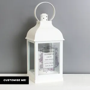 Personalised Soft Watercolour White Lantern (MRK-iD)