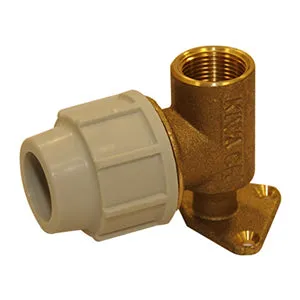 Plasson Elbow Wallplate 25mm X 3/4" Metal