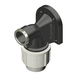 Plasson Elbow Wallplate Plastic 20mm X 1/2"