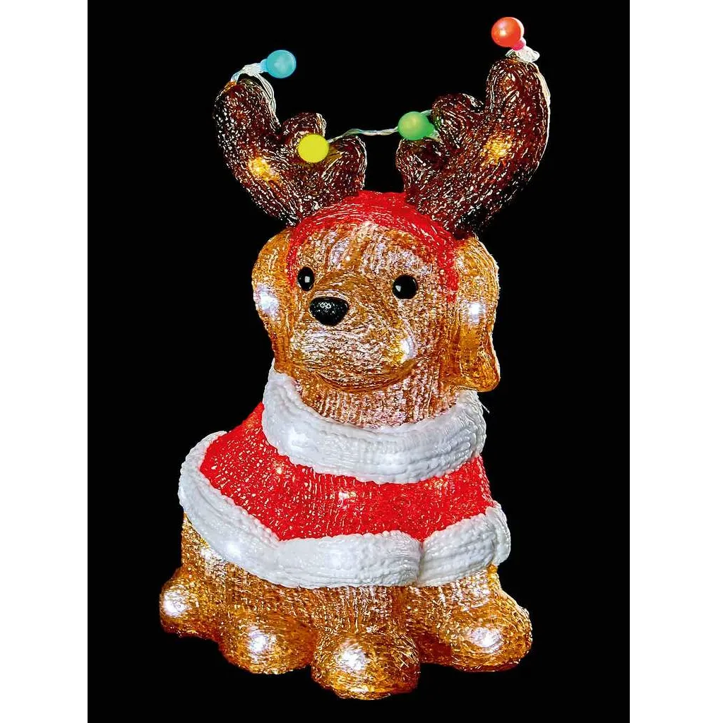 Premier Lit Christmas Dog Party Lights33cm