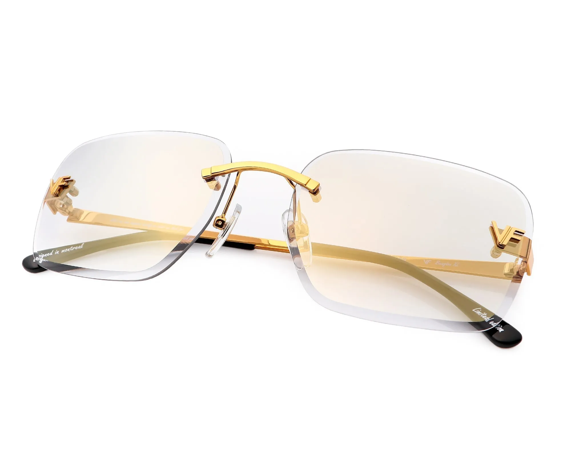 Rivington XL Rimless Drill Mount 24KT Gold
