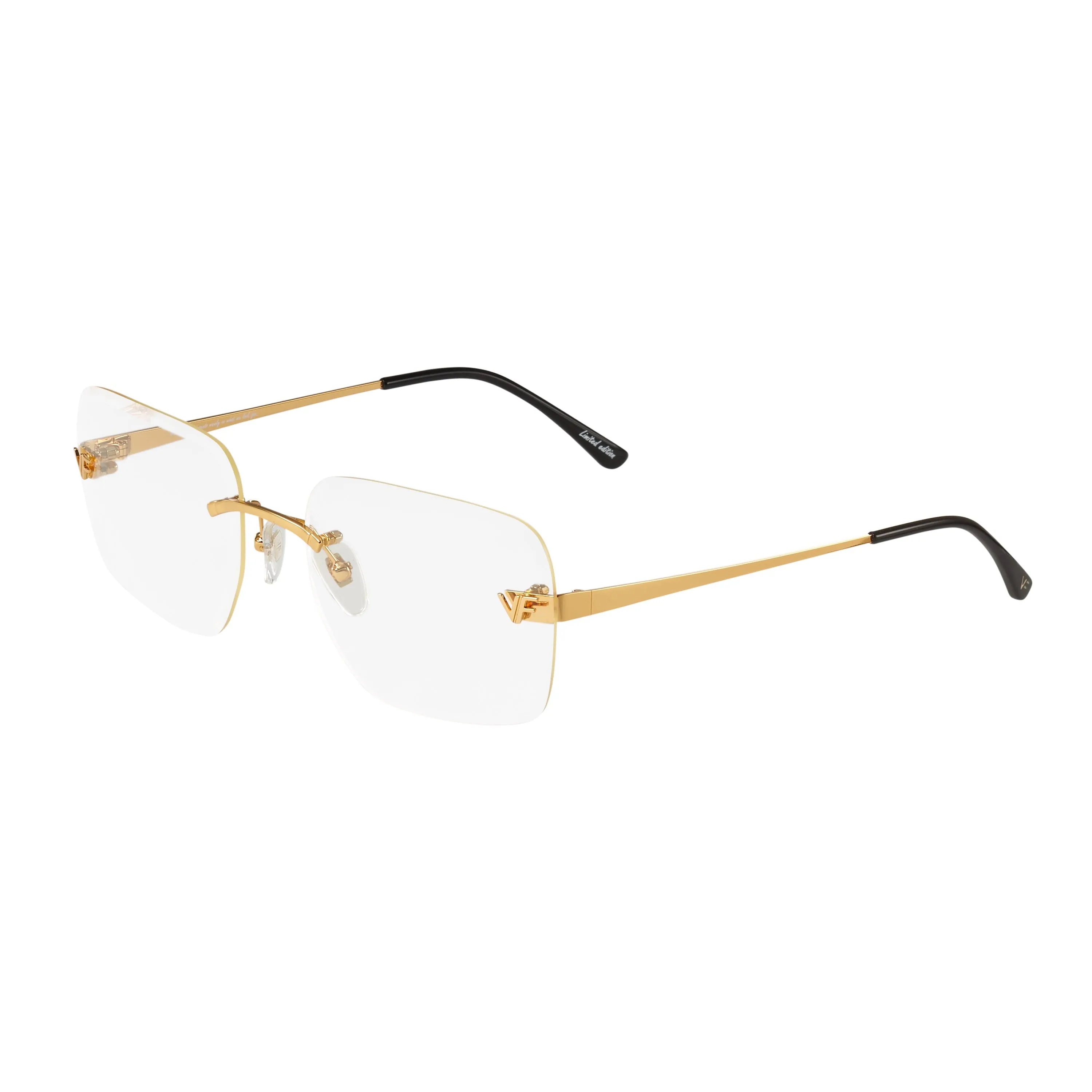 Rivington XL Rimless Drill Mount 24KT Gold