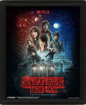Stranger Things (One Sheet) 10 X 8" 3D Lenticular Poster (Framed)