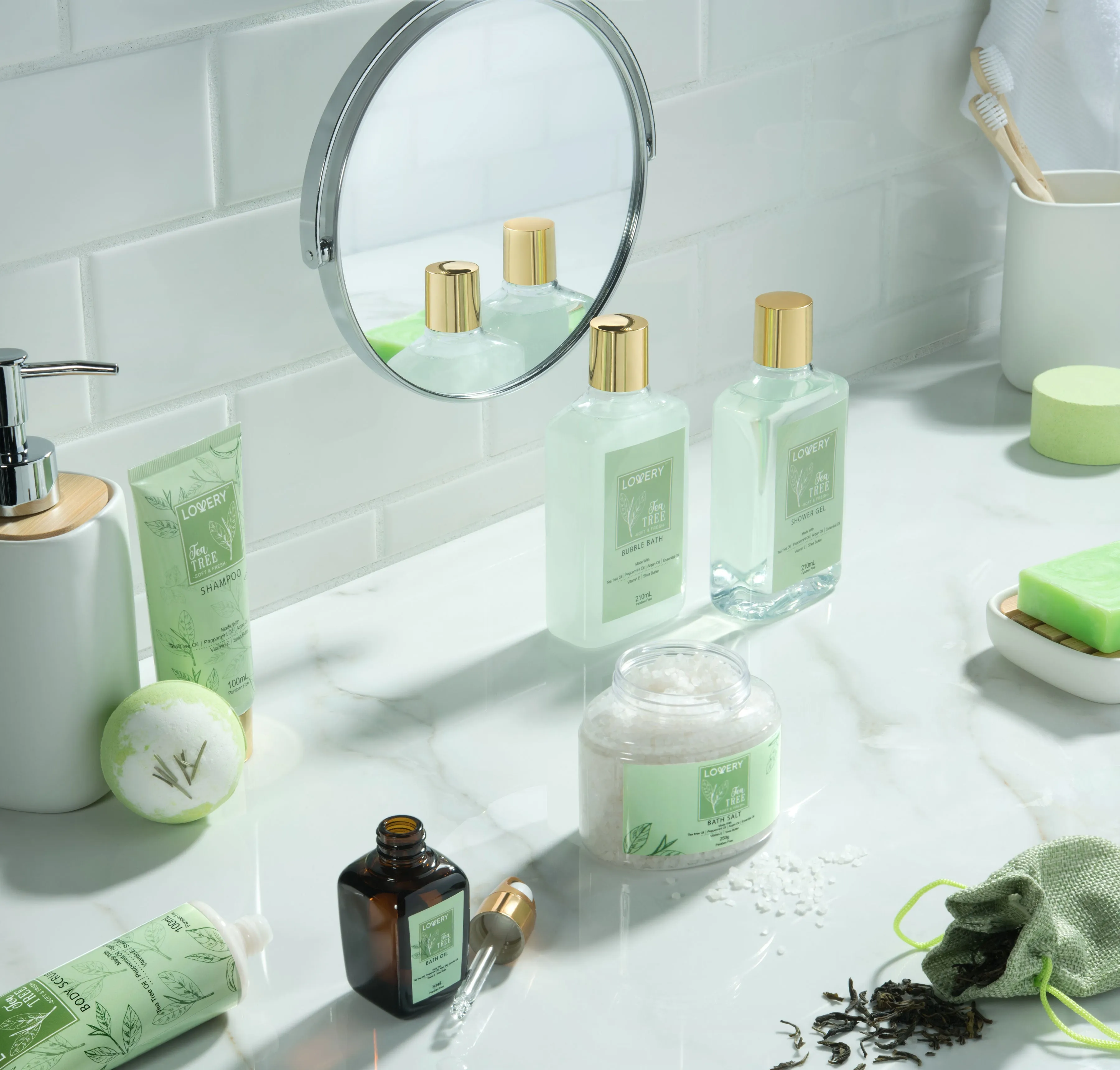 Tea Tree Bath Set - Luxury Aromatherapy Home Spa with Calming Mint Fragrance – 15 Pc 