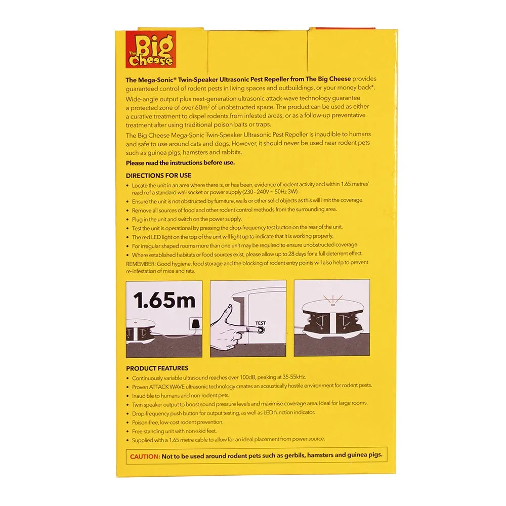 The Big Cheese Mega-Sonic Twin-Speaker Pest Repeller