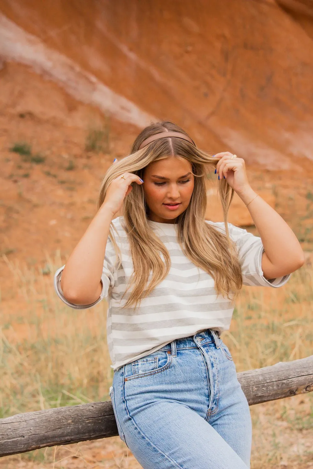 Thin Brown Leather Headband Andi
