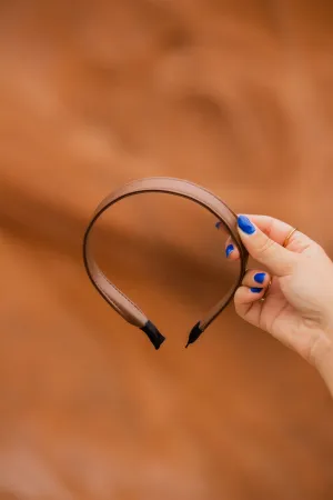 Thin Brown Leather Headband Andi