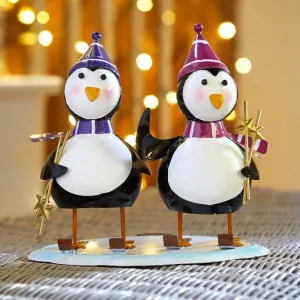 Three Kings Penguin Pair Christmas Decoration