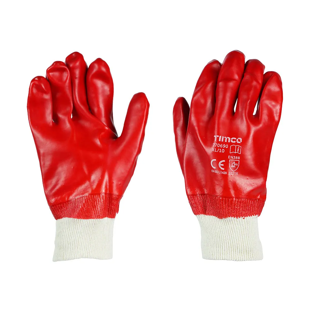 TIMco PVC Coated Cotton Knit Wrist Gloves