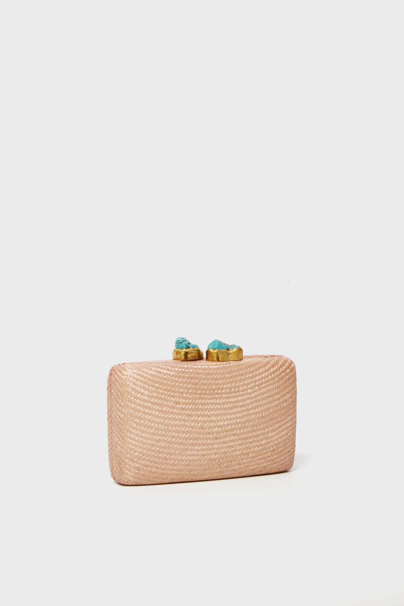 Toast Jen Straw Clutch with Turquoise Stones
