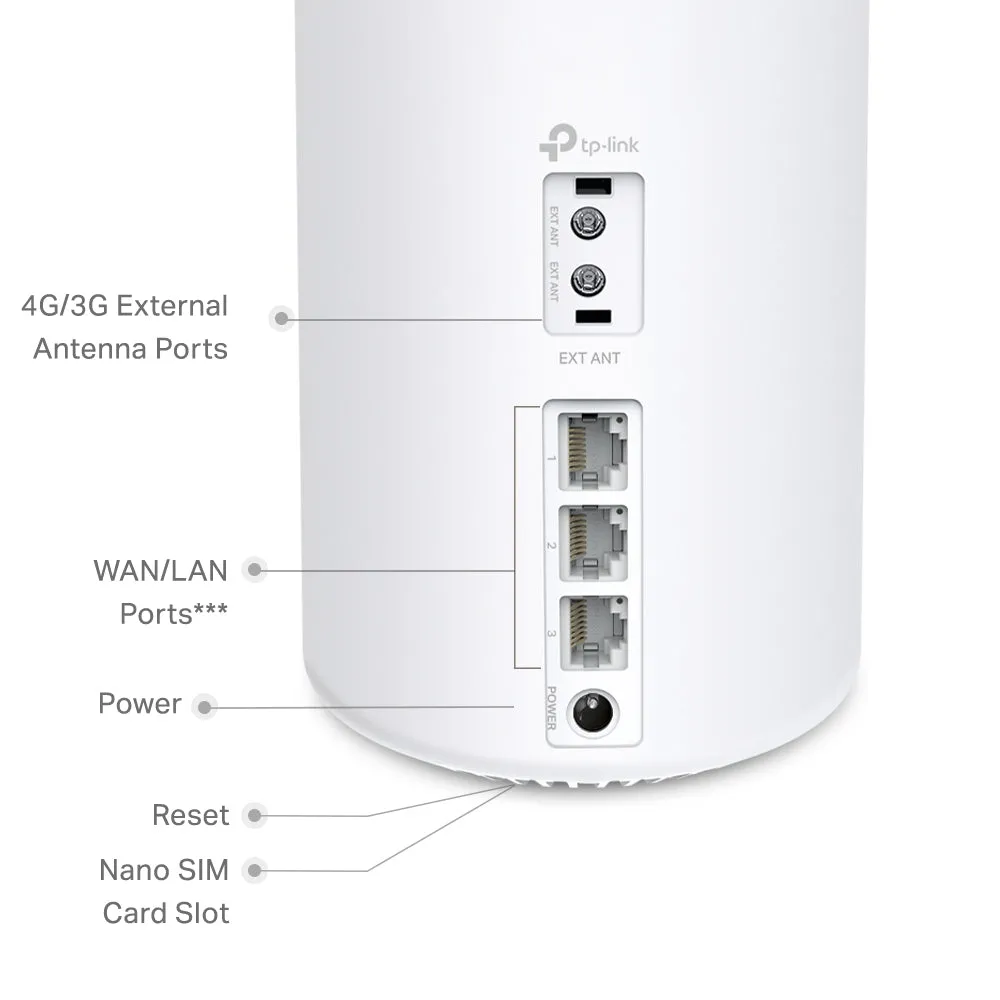 Tp-Link 4G  AX1500 Whole Home Mesh WiFi 6 Gateway, White